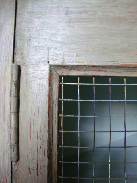 Painted oak corner cabinet