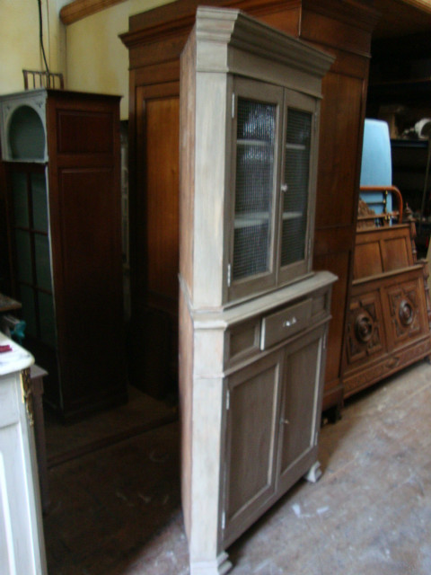 Painted oak corner cabinet