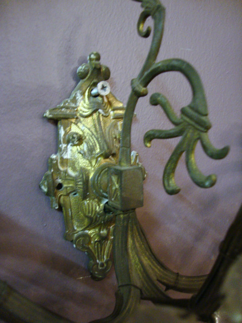 Pair of crystal 3 arms wall lights