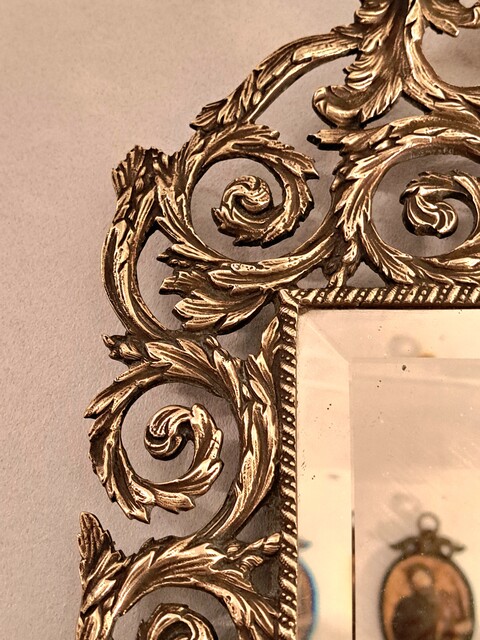 Pair of gilt bronze chiseled mirror sconces