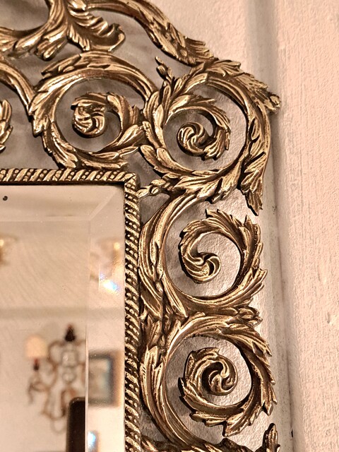 Pair of gilt bronze chiseled mirror sconces