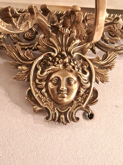 Pair of gilt bronze chiseled mirror sconces