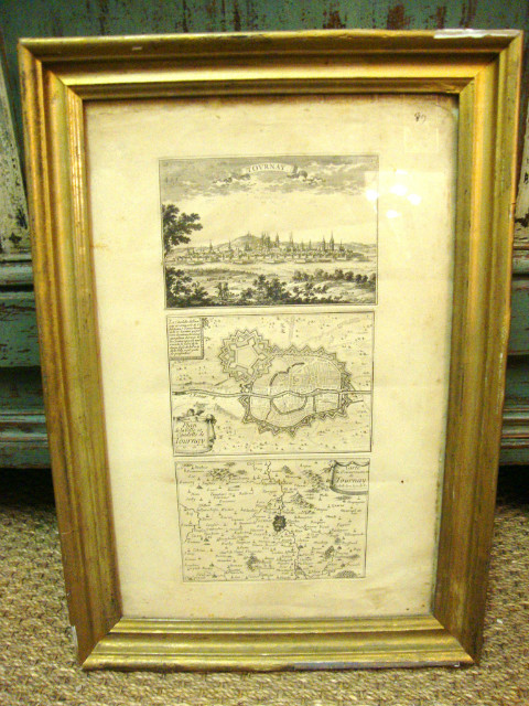 Pair of maps of Tournai and Arras