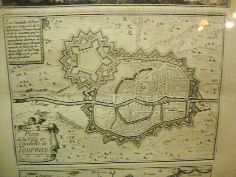Pair of maps of Tournai and Arras