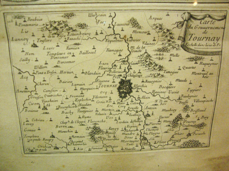 Pair of maps of Tournai and Arras