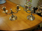 Pair of silver plated candle lights