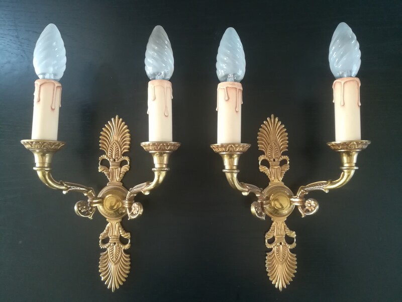 Pair of gilt bronze Empire style sconces