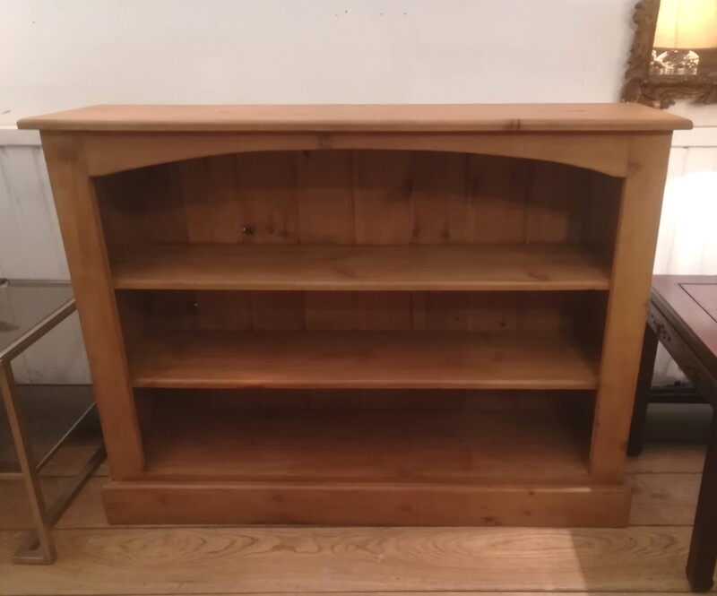 Pine low bookcase