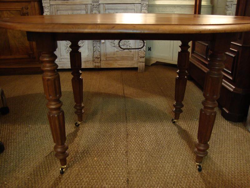 Round folding mahogany table