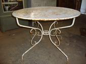 Round iron wrought garden table