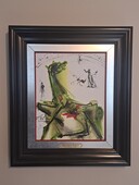 Salvador Dali ceramic print, framed, signed and numbered