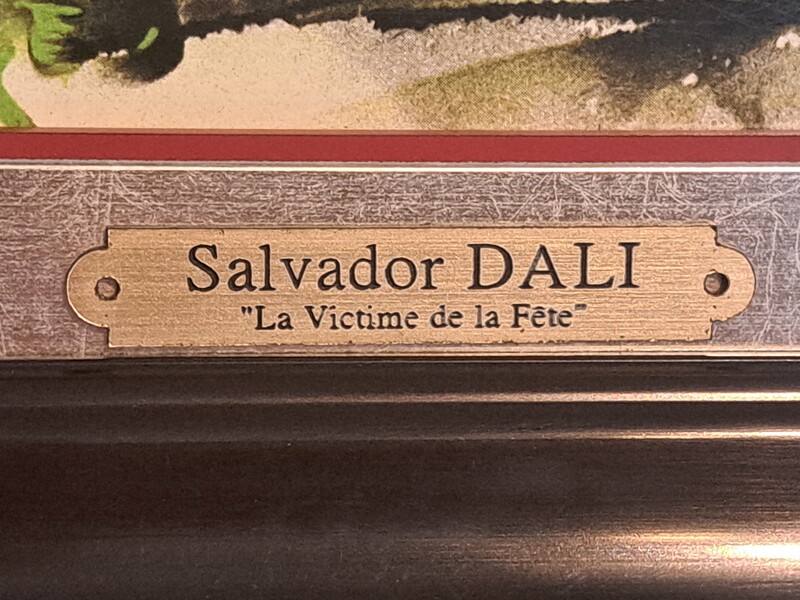 Salvador Dali ceramic print, framed, signed and numbered