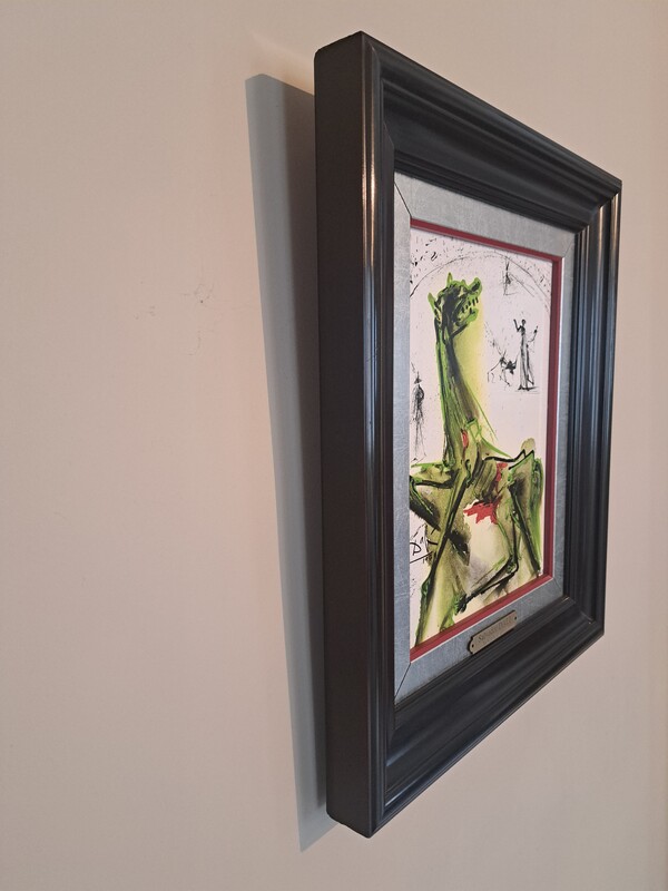 Salvador Dali ceramic print, framed, signed and numbered