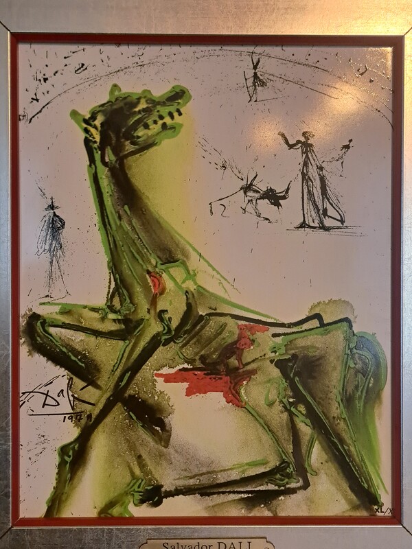 Salvador Dali ceramic print, framed, signed and numbered
