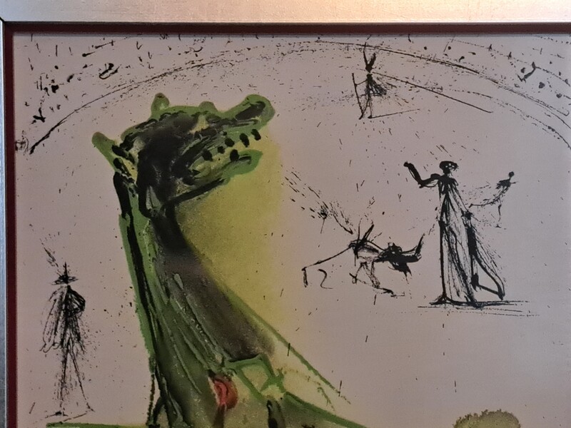 Salvador Dali ceramic print, framed, signed and numbered