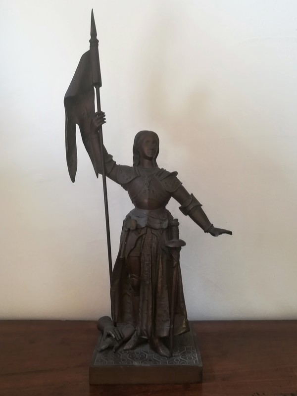 Sculpture of Joan of Arc in spelter