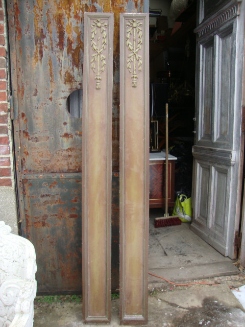 Set of wooden interior wall panels and plaster motifs