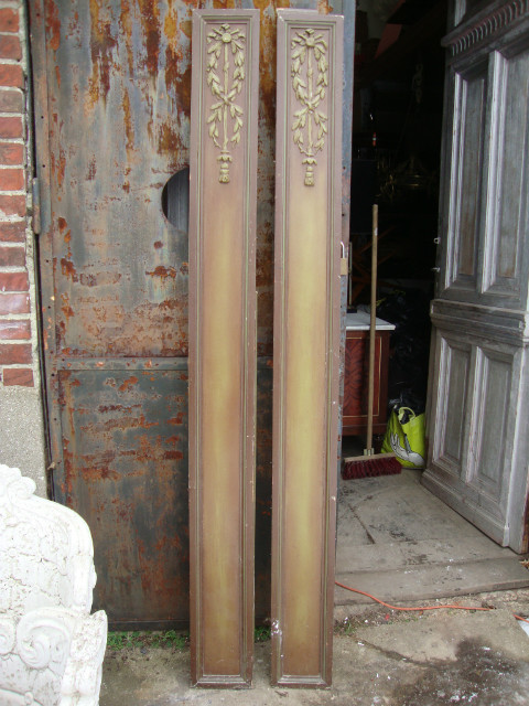 Set of wooden interior wall panels and plaster motifs
