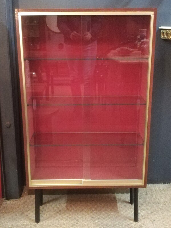 Sliding glass doors wooden display cabinet 