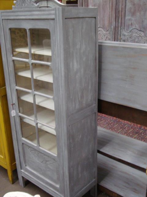 Small art deco painted display cabinet