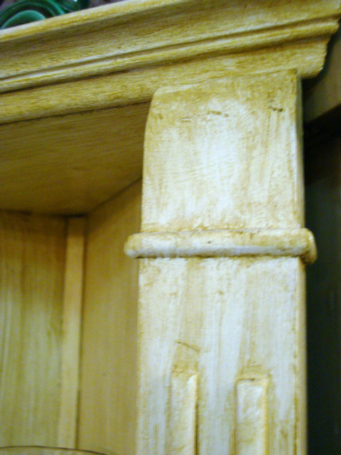 Small high painted corner shelves