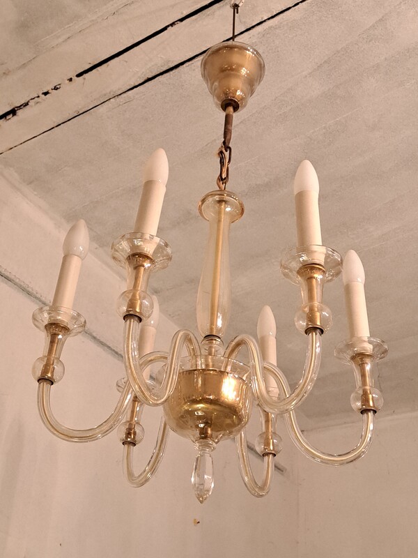 Smocked glass Murano chandelier 