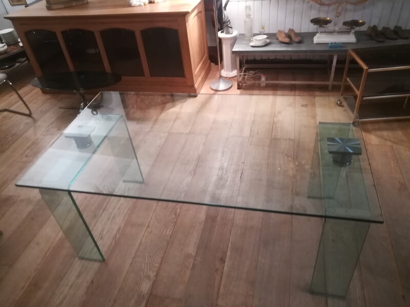 Tempered glass and chromed steel Cattelan 