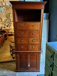  Two-piece mahogany notary's cabinet with hinged doors