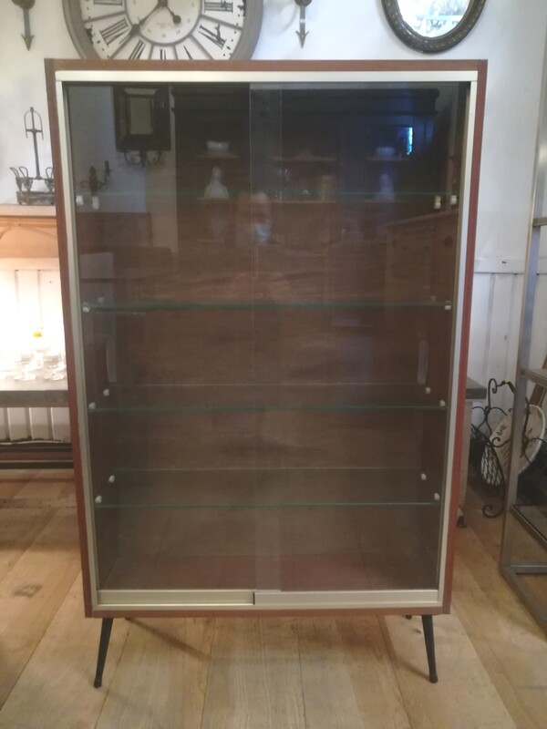 Mahogany veneer glass cabinet