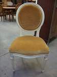 White and yellow velvet Louis XVI style chair